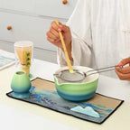 Matcha Tea Gift Set Bamboo and Ceramic Tea Making Kit 2 or 7 Pieces Natural Finish