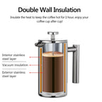 Harrow Stainless Steel French Press Coffee Maker Double Wall Insulated 350ml-1000ml