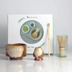 Ceramic Matcha Tea Set with Bamboo Whisk 4-Piece Traditional Japanese Tea Ceremony Kit Green