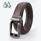 Men’s Genuine Leather Belt with Adjustable Ratchet Buckle for Casual and Formal Wear