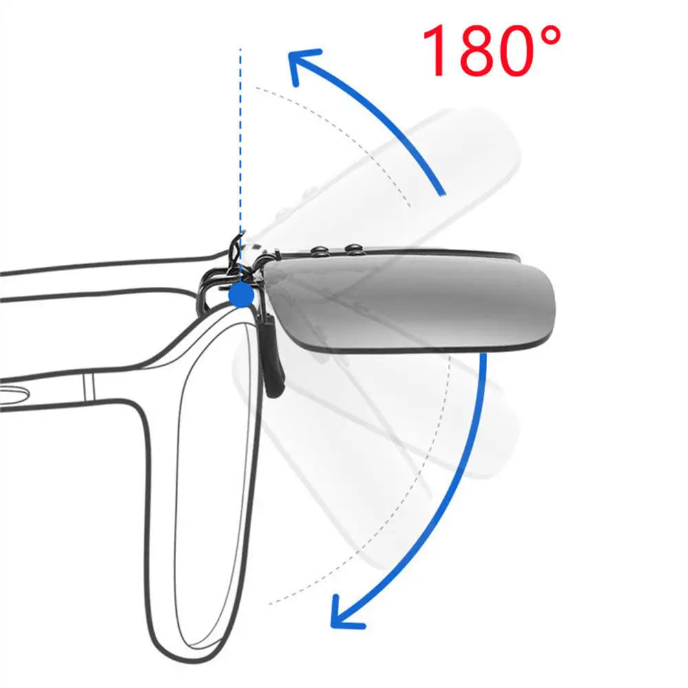 Polarized Clip-On Sunglasses Metal Vintage Square Frame UV400 Lens Glare Protection