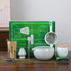 Complete Matcha Tea Set 10-Piece Bamboo Ceramic Stainless Steel Japanese Tea Tools