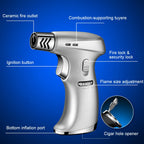 Portable Butane Torch Jet Flame Lighter Windproof Metal Outdoor Camping Cooking Ignition Tool