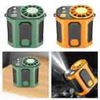 Portable Waist Fan with 5000mAh Battery, Hands-Free Neck and Belt Clip Fan with LED Light and Power Bank
