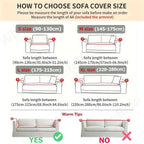 Sofa Cover Non-Slip Jacquard Fabric Machine Washable Protective Couch Wrap in Multiple Sizes and Colors