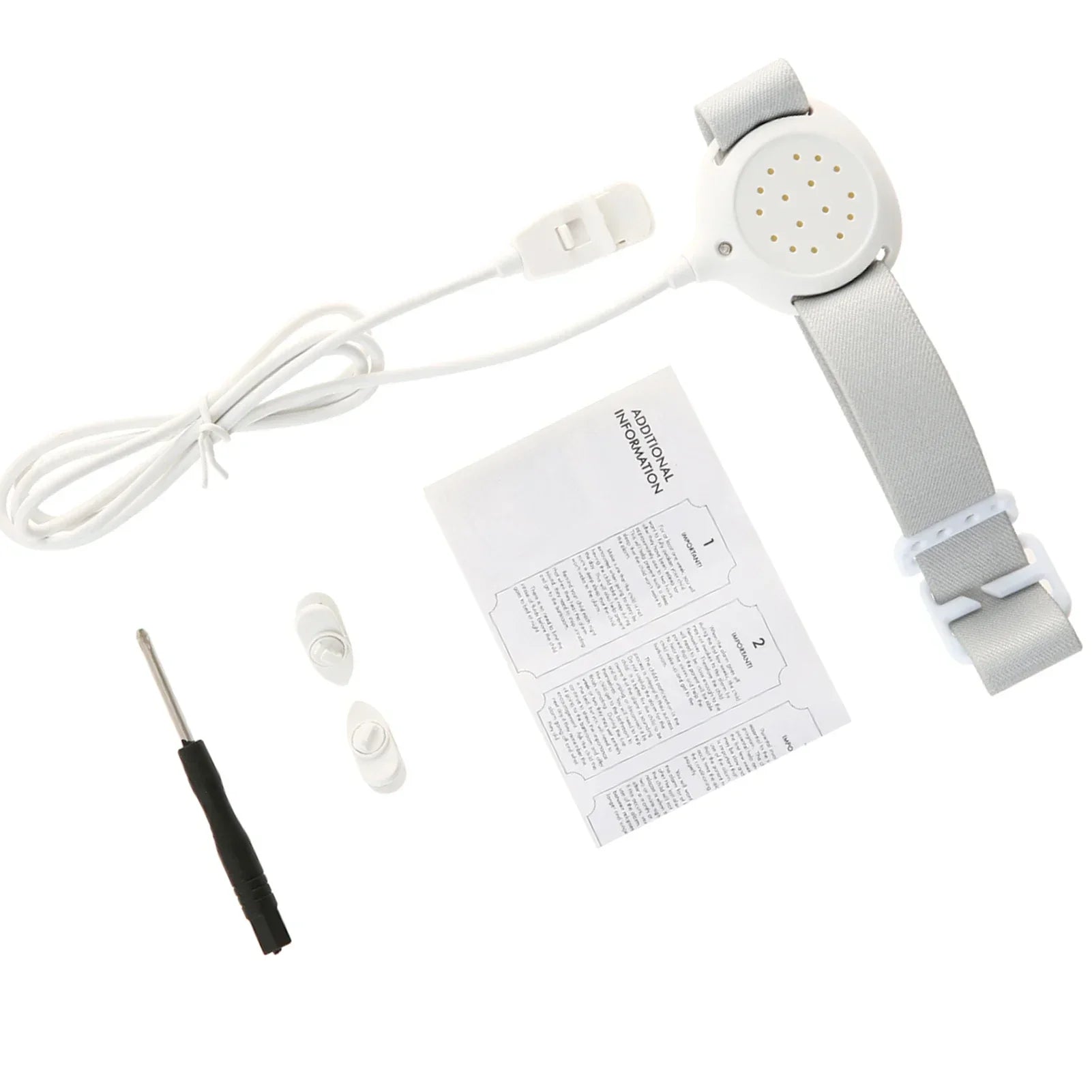 Wireless Bedwetting Alarm with Adjustable Vibration and Sound Modes White