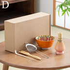 Matcha Tea Set 6-Piece Ceramic and Bamboo Traditional Japanese Green Bowl and Whisk