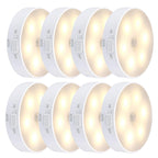 Sticky LED Motion Sensor Mini Night Lamp Round Battery Operated Warm Light