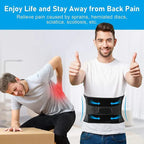 OrthoFlexa Back Support Belt 360° Lumbar Brace with Memory Aluminum & Steel Springs Adjustable Black Gray