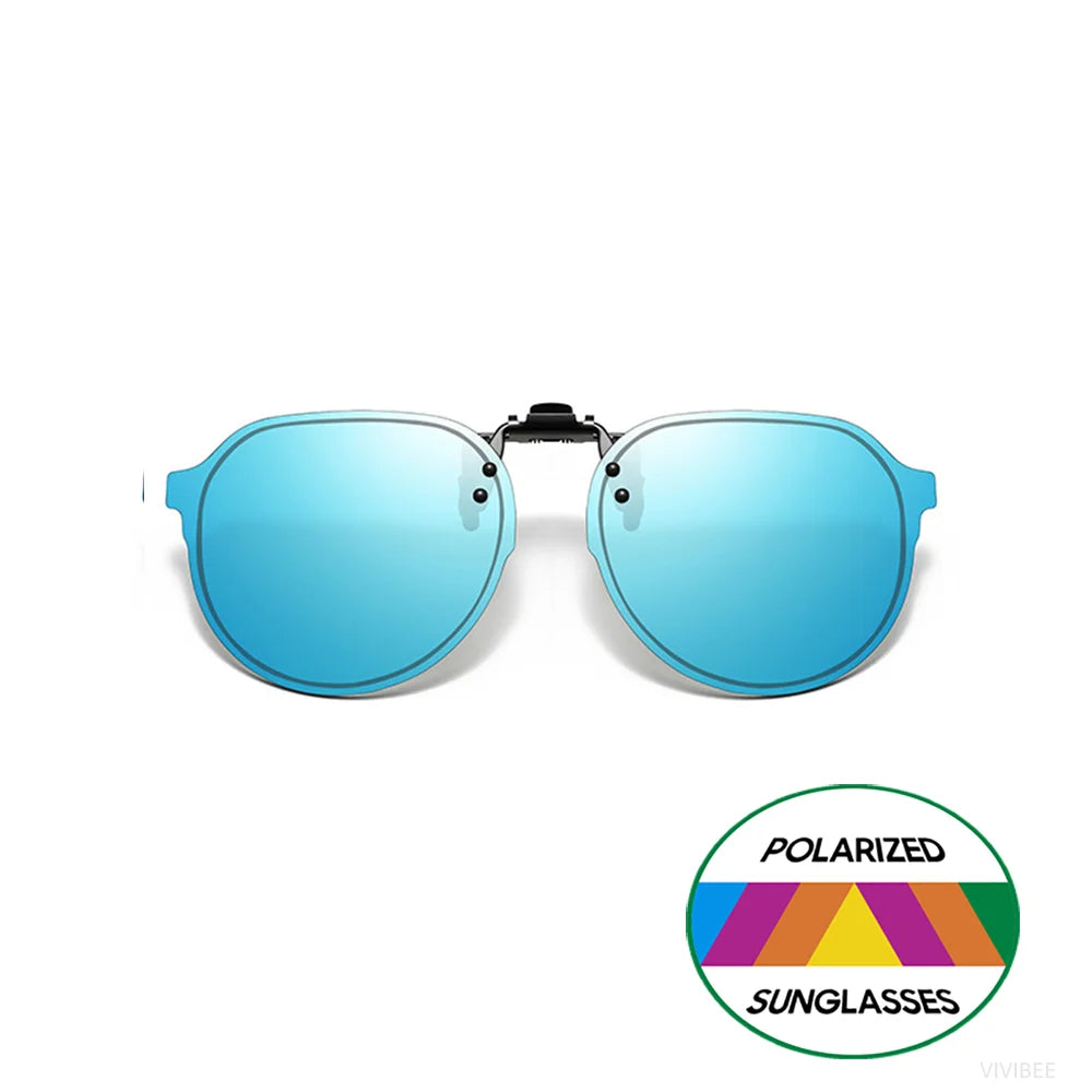 Polarized Clip-On Sunglasses with UV400 Lenses Flip-Up Mechanism Universal Fit for Glasses