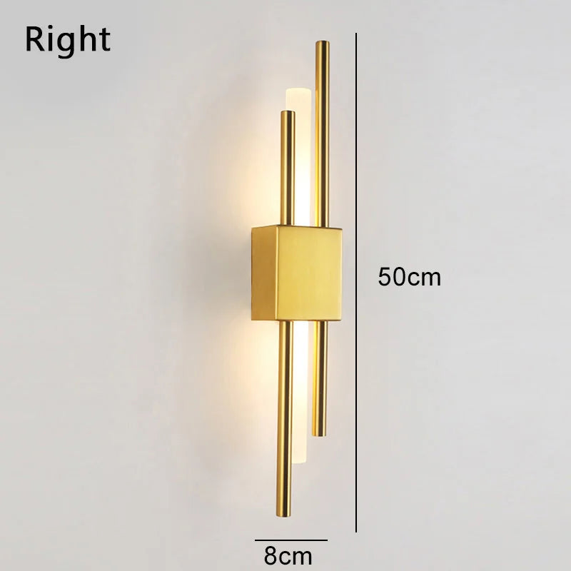 Nordic LED Wall Lamp Modern Metal Acrylic Wall Sconce Up Down Light Black Gold Finish