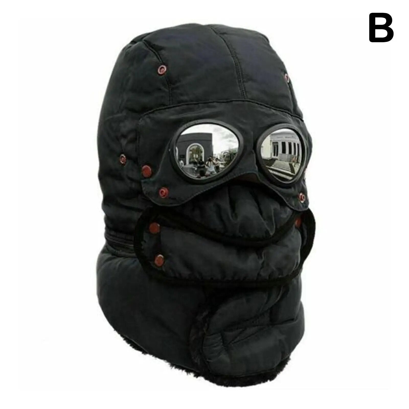 Thermal Windproof Face Covering Beanie Soft Cotton Polyester Blend Winter Hat