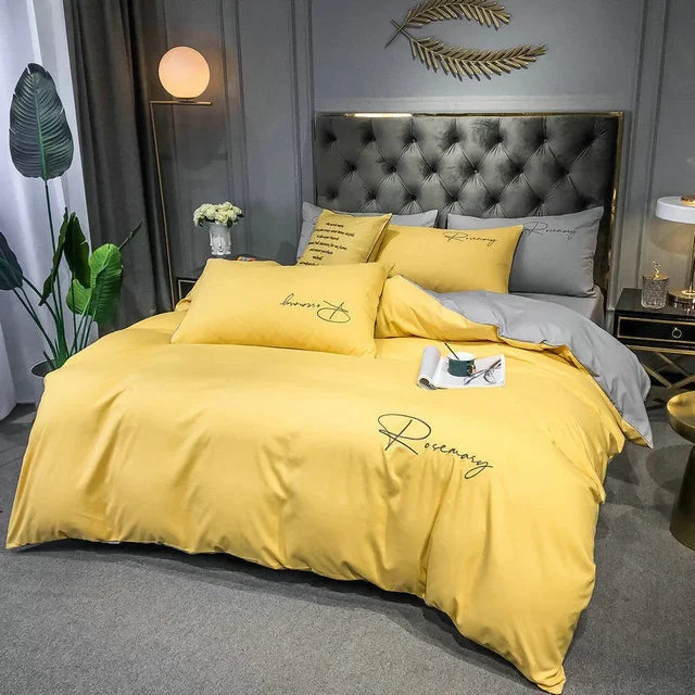 Harrow Luxury Embroidered Duvet Cover Soft Breathable Fabric 86.6x94.5 Inches Multiple Colors