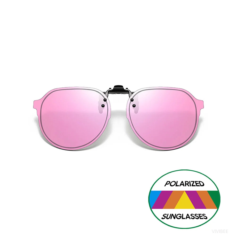 Polarized Clip-On Sunglasses with UV400 Lenses Flip-Up Mechanism Universal Fit for Glasses