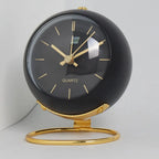 Minimalist Scandinavian Desk Clock Silent Quartz Movement Glowing Hands Metal Plastic Compact Design