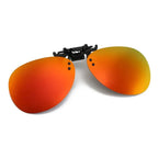 Polarized Clip-On Sunglasses Metal Vintage Square Frame UV400 Lens Glare Protection