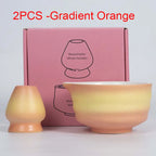 Matcha Tea Gift Set Bamboo and Ceramic Tea Making Kit 2 or 7 Pieces Natural Finish