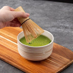 Japanese Matcha Whisk Set 6-Piece Pottery Bowl Scoop Sifter Stand Teaspoon Green
