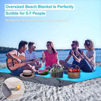 TerraLoom Beach Blanket 210x200 cm Sand-Resistant Waterproof Lightweight Large Outdoor Mat