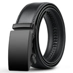 Men’s PU Leather Belt Automatic Buckle Adjustable Black Brown 3.5 cm Wide