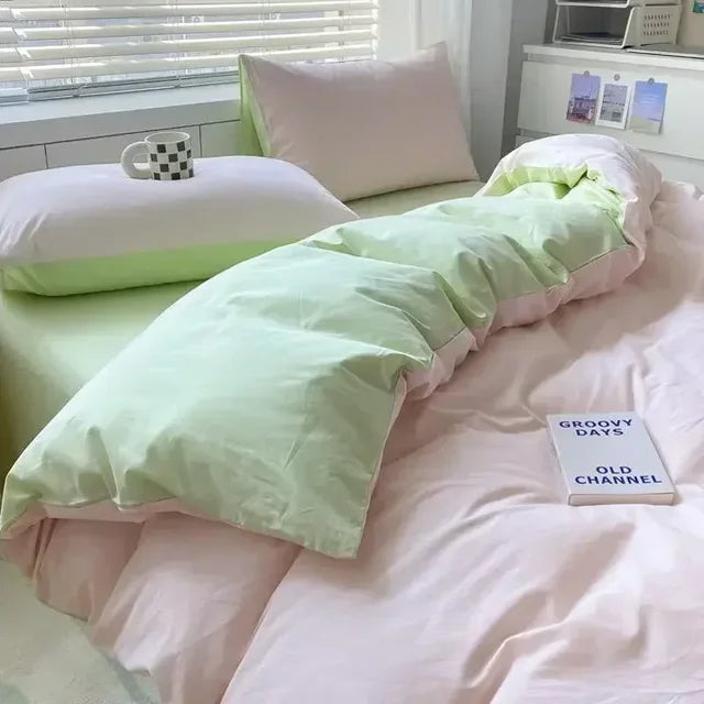 Reversible Bedding Set Soft Breathable Duvet Cover 78x90 Inch Scandinavian Design
