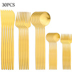 RefinedTable 30-Piece Cutlery Set Stainless Steel Dining Flatware Spoons Forks Knives