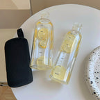 Heat-Resistant Glass Water Bottle with Time Scale and Leak-Proof Lid 22oz