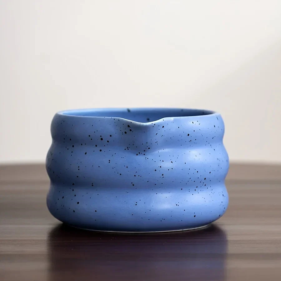 Japanese Ceramic Matcha Tea Bowl 4.5 Inch Traditional Design for Brewing and Serving