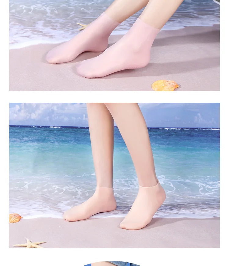 Silicone Wetsuit Beach Socks Non-Slip Water Shoes Quick-Dry Aqua Socks for Surfing Snorkeling Swimming