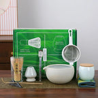 Complete Matcha Tea Set 10-Piece Bamboo Ceramic Stainless Steel Japanese Tea Tools