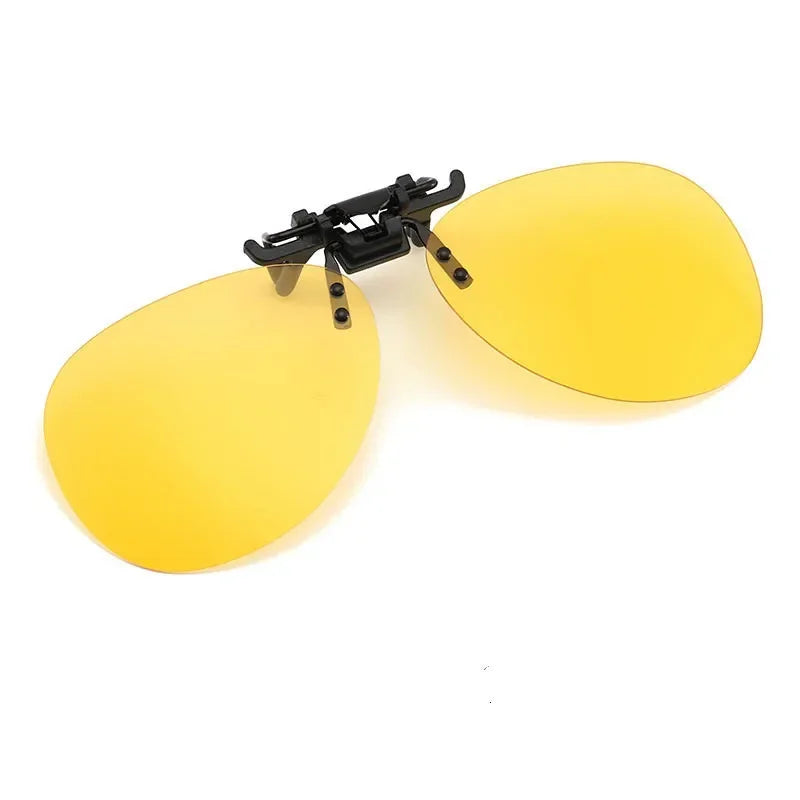 Polarized Clip-On Sunglasses Metal Vintage Square Frame UV400 Lens Glare Protection