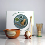 Ceramic Matcha Tea Set with Bamboo Whisk 4-Piece Traditional Japanese Tea Ceremony Kit Green
