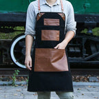 Harrow Leather Belt Apron Fire-Resistant Kitchen Apron with Canvas and Leather Straps