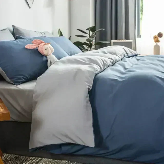 Reversible Bedding Set Soft Breathable Duvet Cover 78x90 Inch Scandinavian Design
