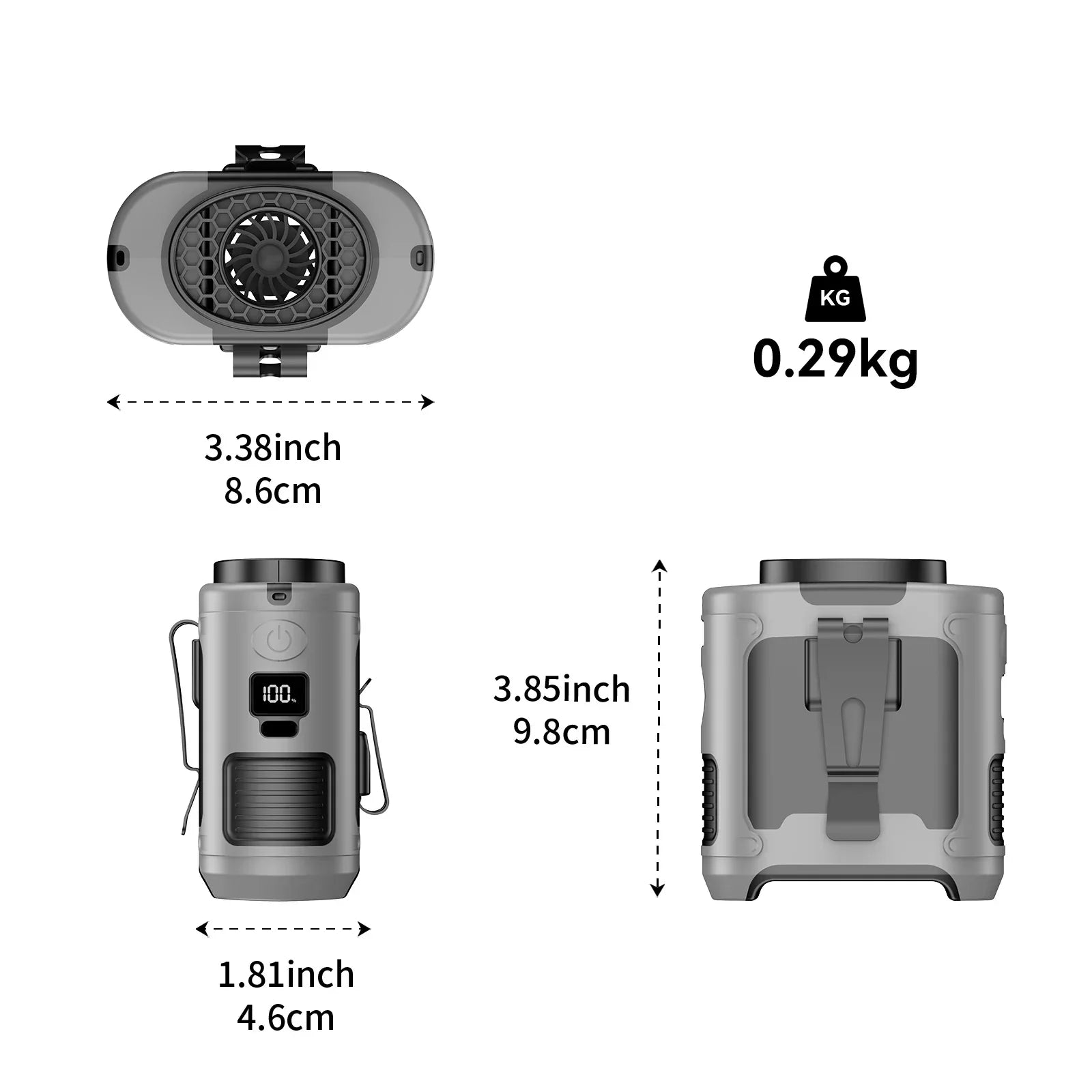 Portable Waist Fan with Power Bank 20000mAh, Hanging Neck Fan, LED Light, Strong Wind for Outdoor Work Sports