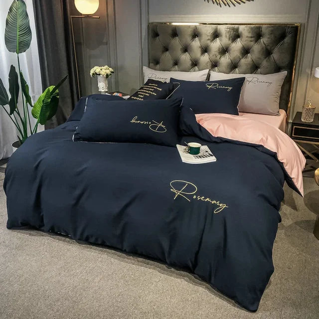 Harrow Luxury Embroidered Duvet Cover Soft Breathable Fabric 86.6x94.5 Inches Multiple Colors