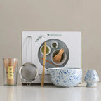 Ceramic Matcha Bowl Set with Whisk Natural Finish Standard Size Traditional Design