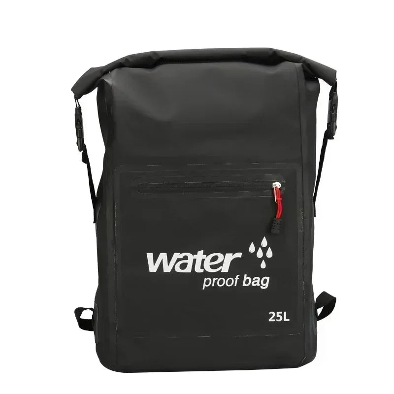 Waterproof Breathable Backpack 25L Roll-Top Closure PVC Mesh for Kayaking Trekking Outdoor Adventures