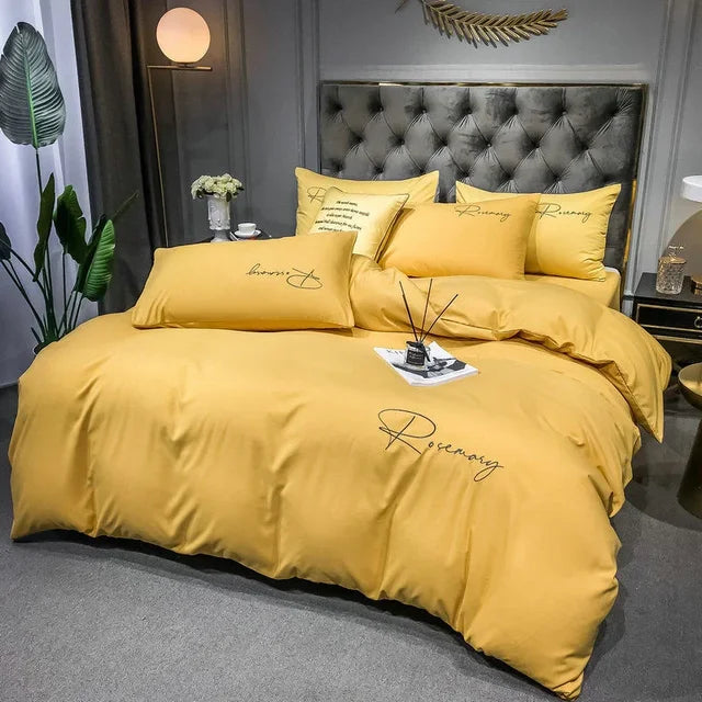 Harrow Luxury Embroidered Duvet Cover Soft Breathable Fabric 86.6x94.5 Inches Multiple Colors