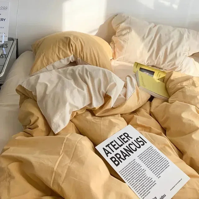 Reversible Bedding Set Soft Breathable Duvet Cover 78x90 Inch Scandinavian Design