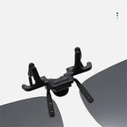 Polarized Clip-On Sunglasses Metal Vintage Square Frame UV400 Lens Glare Protection