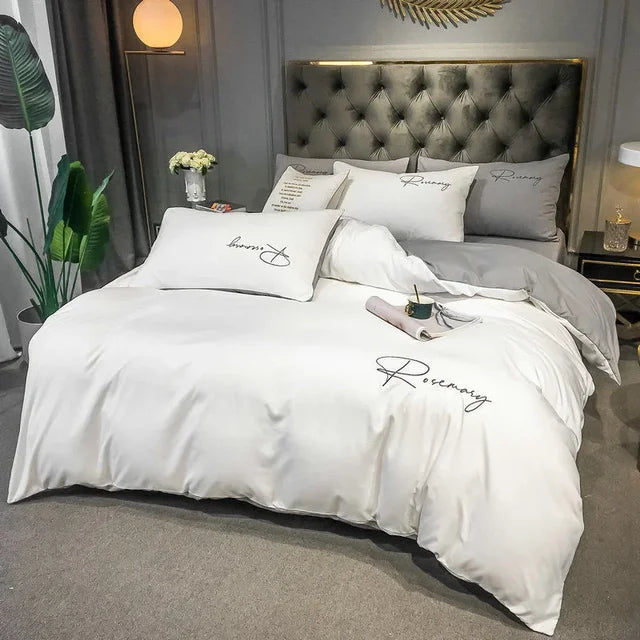 Harrow Luxury Embroidered Duvet Cover Soft Breathable Fabric 86.6x94.5 Inches Multiple Colors