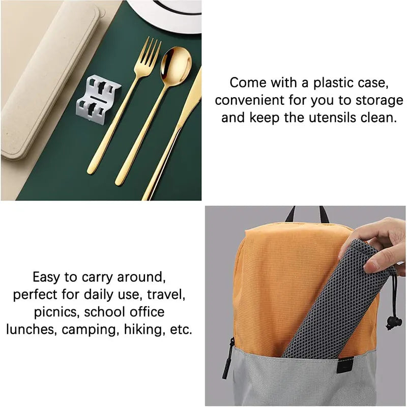 Harrow Stainless Steel Cutlery Set Portable Eco-Friendly Metal Dining Utensils with Certification