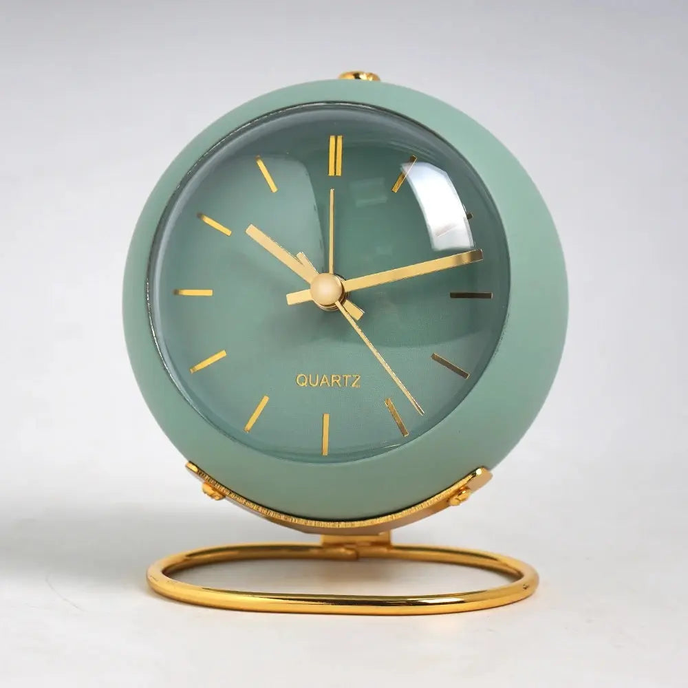 Minimalist Scandinavian Desk Clock Silent Quartz Movement Glowing Hands Metal Plastic Compact Design