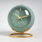 Minimalist Scandinavian Desk Clock Silent Quartz Movement Glowing Hands Metal Plastic Compact Design