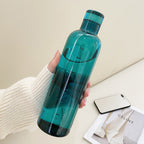 Heat-Resistant Glass Water Bottle with Time Scale and Leak-Proof Lid 22oz