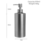 Elegant Stainless Steel Hand Pump Soap Dispenser Refillable Glossy Finish 250ml 350ml 550ml