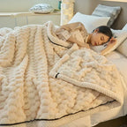 Cozy Flannel Blanket Soft Breathable Warm Throw for Couch and Bed Autumn Comfort