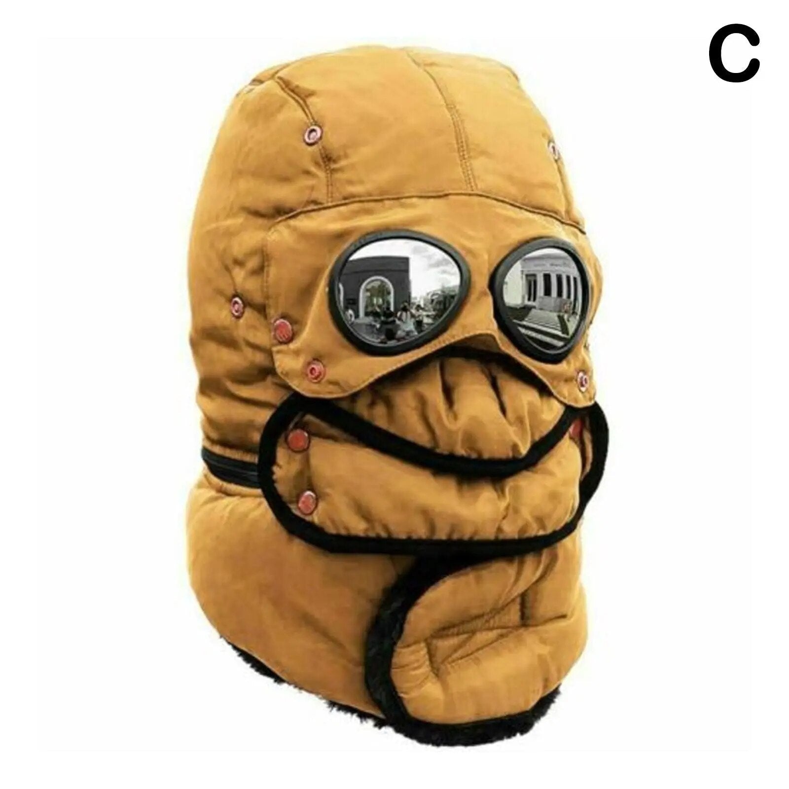 Thermal Windproof Face Covering Beanie Soft Cotton Polyester Blend Winter Hat