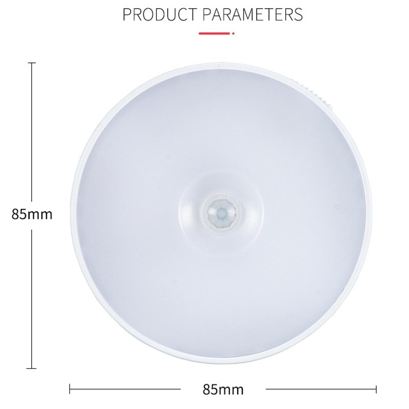 Sticky LED Motion Sensor Mini Night Lamp Round Battery Operated Warm Light